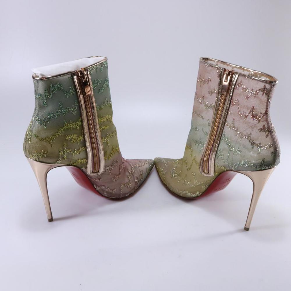 Nancy Bootie 100mm Rete Tulle rainbow glitter Boots Booties C487 - Picture 5 of 12